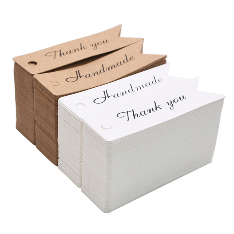 Kraft Hang Tag - 100pcs Thank You Small Label Kraft