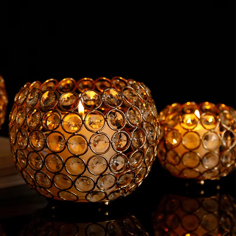 Candle Zero - Gold Crystal Candle Holder Table Decorations