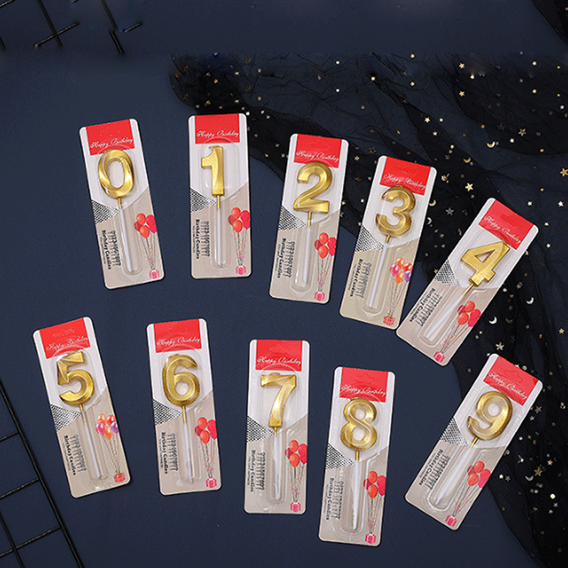 Candle Supplies For Sale - 50pcs/lot Wholesale Gilding Number 0-9 Sweet