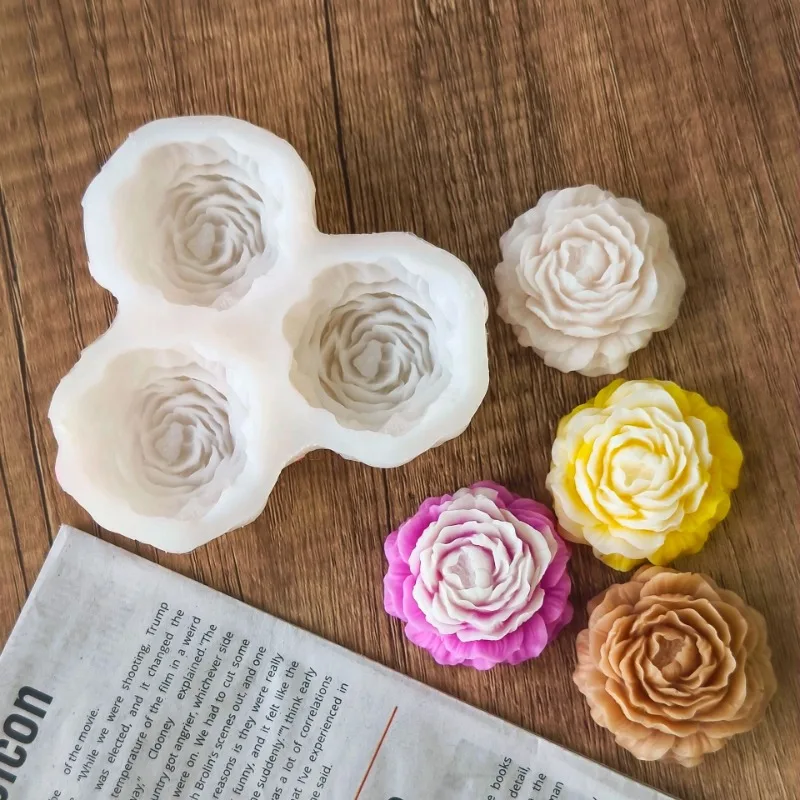 Candle Making Supplies Kit - Peony Flower Candle Silicone Mold 3D