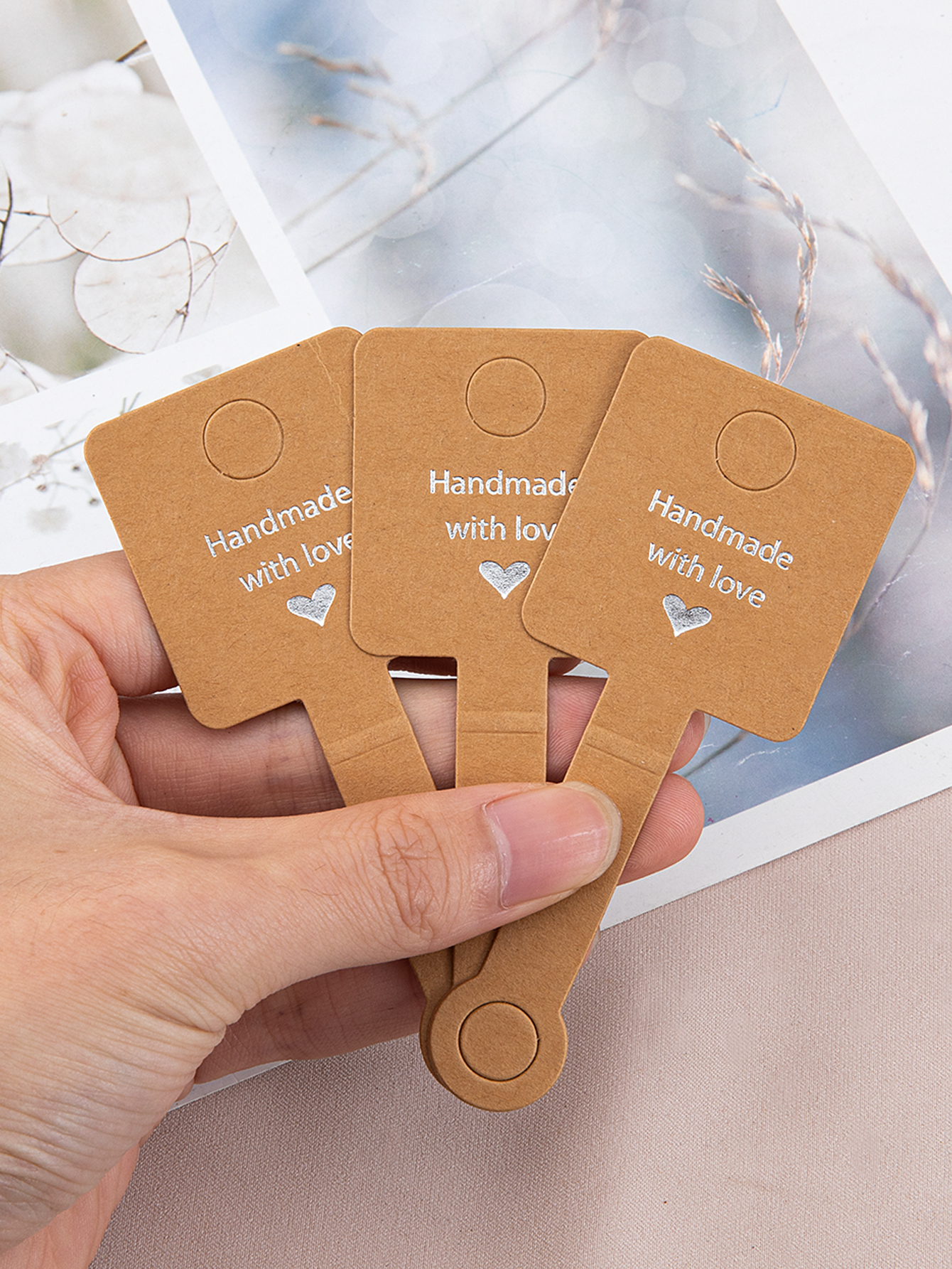 50pcs Adhesive Kraft Paper Car - Kraft Hang Tag のレビューと価格