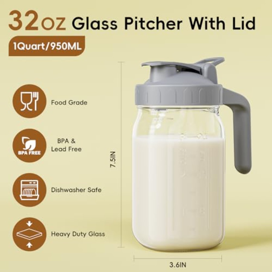Breast Milk Pitcher - 32 oz Gl - Pour Spout Pitcher のレビューと価格