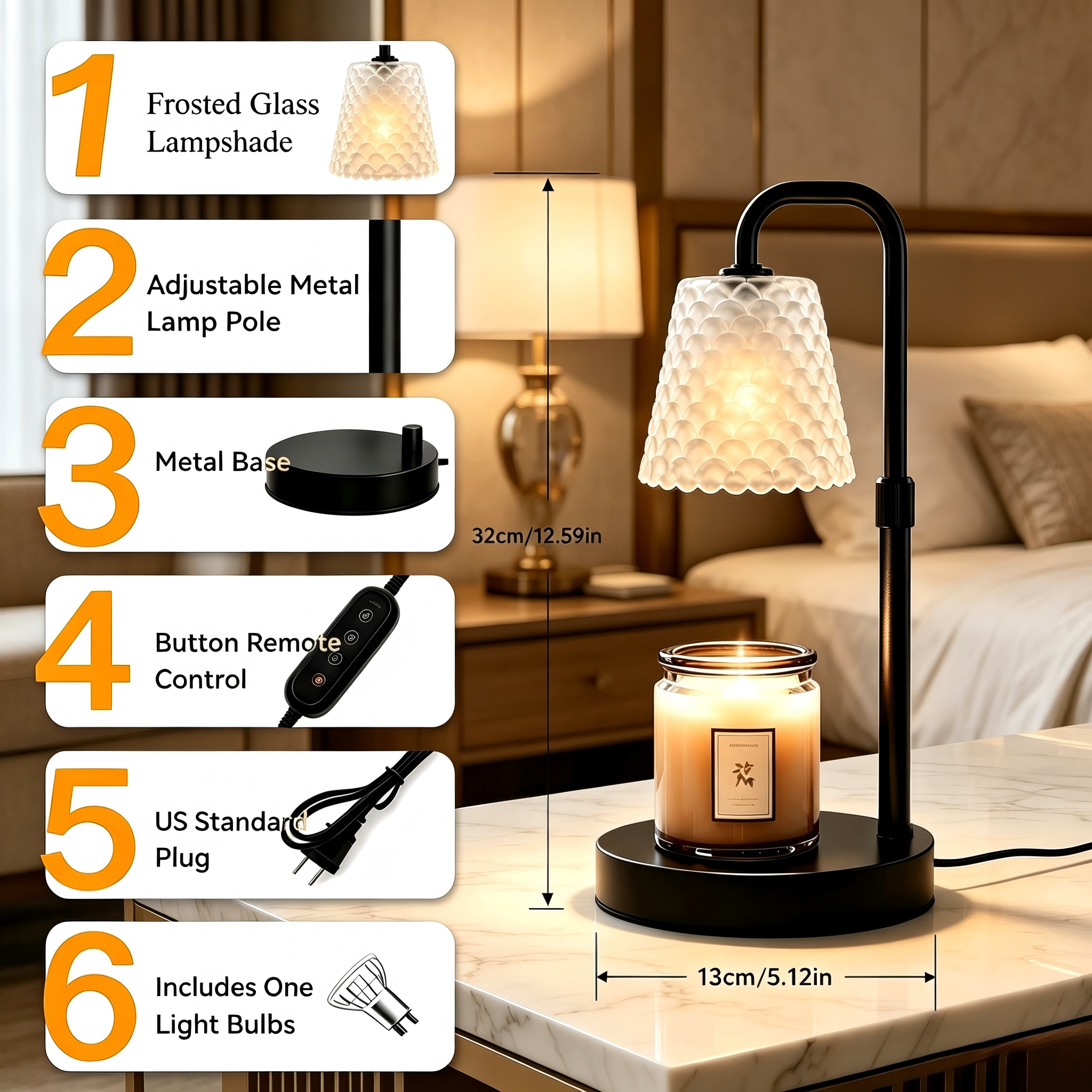 Adjustable Candle Warmer Lamp  - Candle Wax Scale のレビューと価格