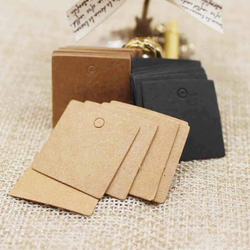 100pcs 2.5*2.5cm Small Size sq - Kraft Hang Tag のレビューと価格