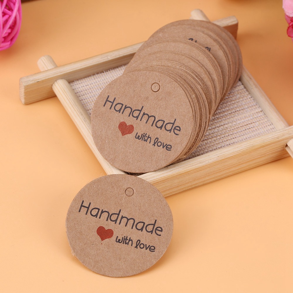 100pcs Price Tag Brown Handmad - Kraft Hang Tag のレビューと価格