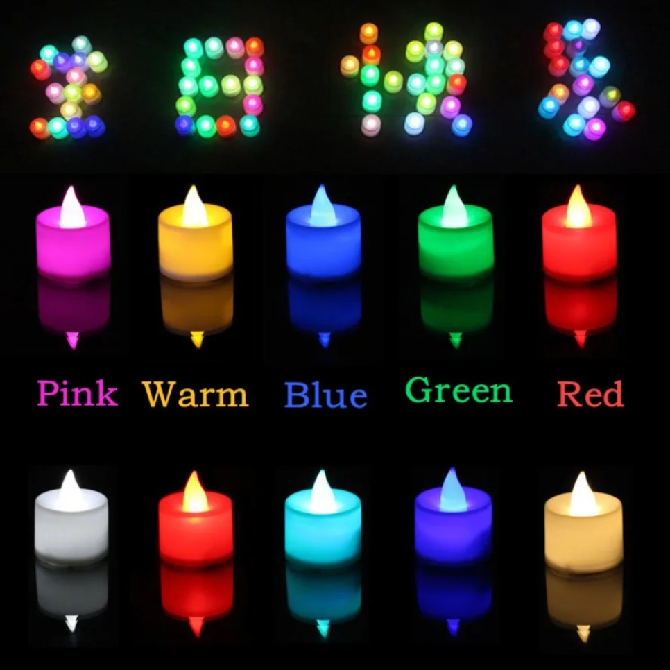 50/24PCS Colorful LED Simulati - Candle Zero のレビューと価格
