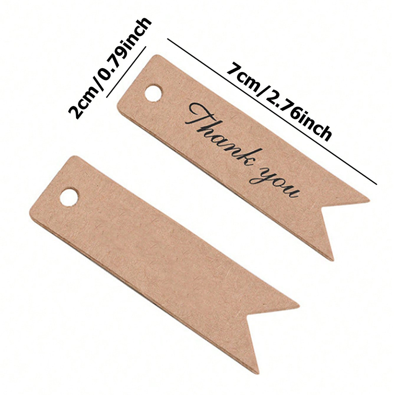 100pcs Thank You Small Label K - Kraft Hang Tag のレビューと価格