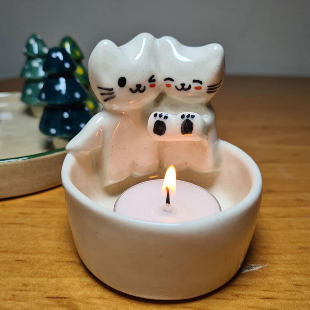 Cute Kitten Candle Holder Warm - Candle Zero のレビューと価格