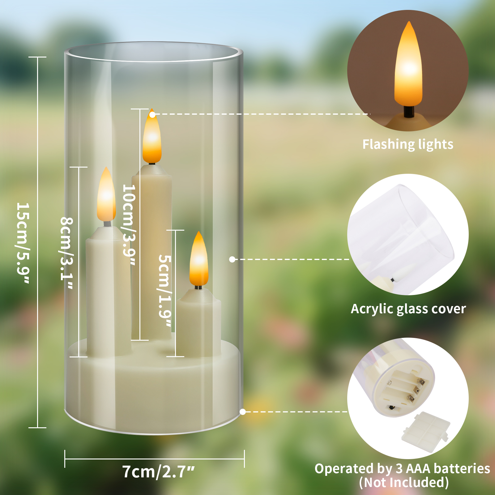 3 in1 Flameless LED Taper Cand - Candle Zero のレビューと価格