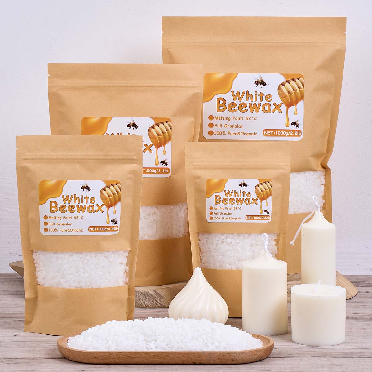 1000g White Beeswax DIY Candle - Candle Supplies Bulk のレビューと価格