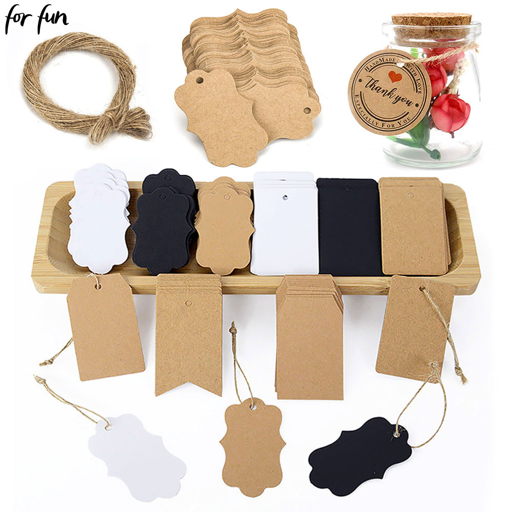 For Fun 100PCS Kraft Paper Tag - Kraft Hang Tag のレビューと価格