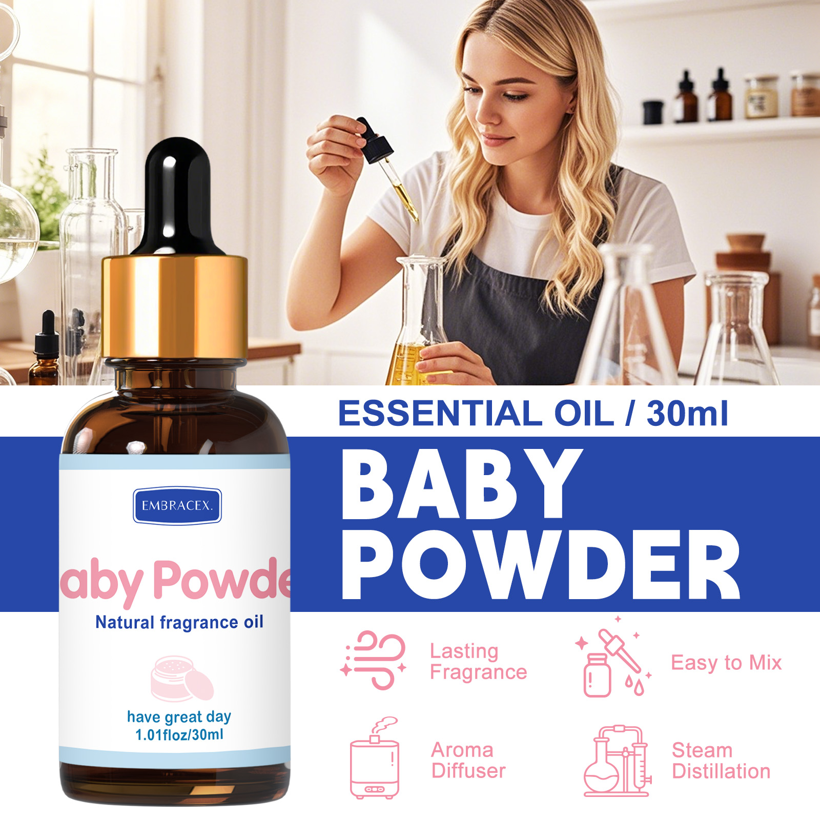 30ml Baby Powder Essential Oil - Candle Supplies Essential Oils のレビューと価格