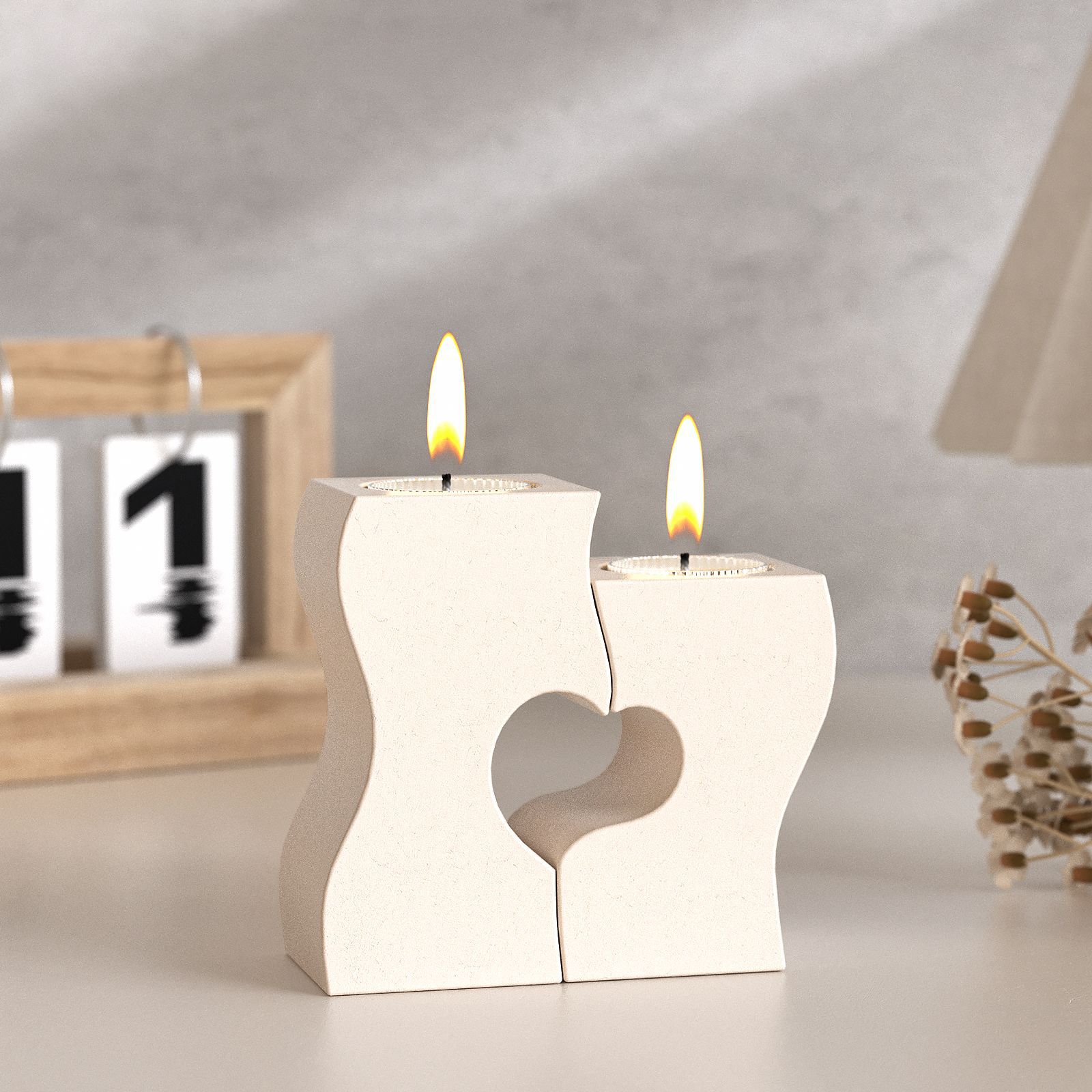 S Heart Candlestick Silicone M - Candle Making Supplies Kit のレビューと価格