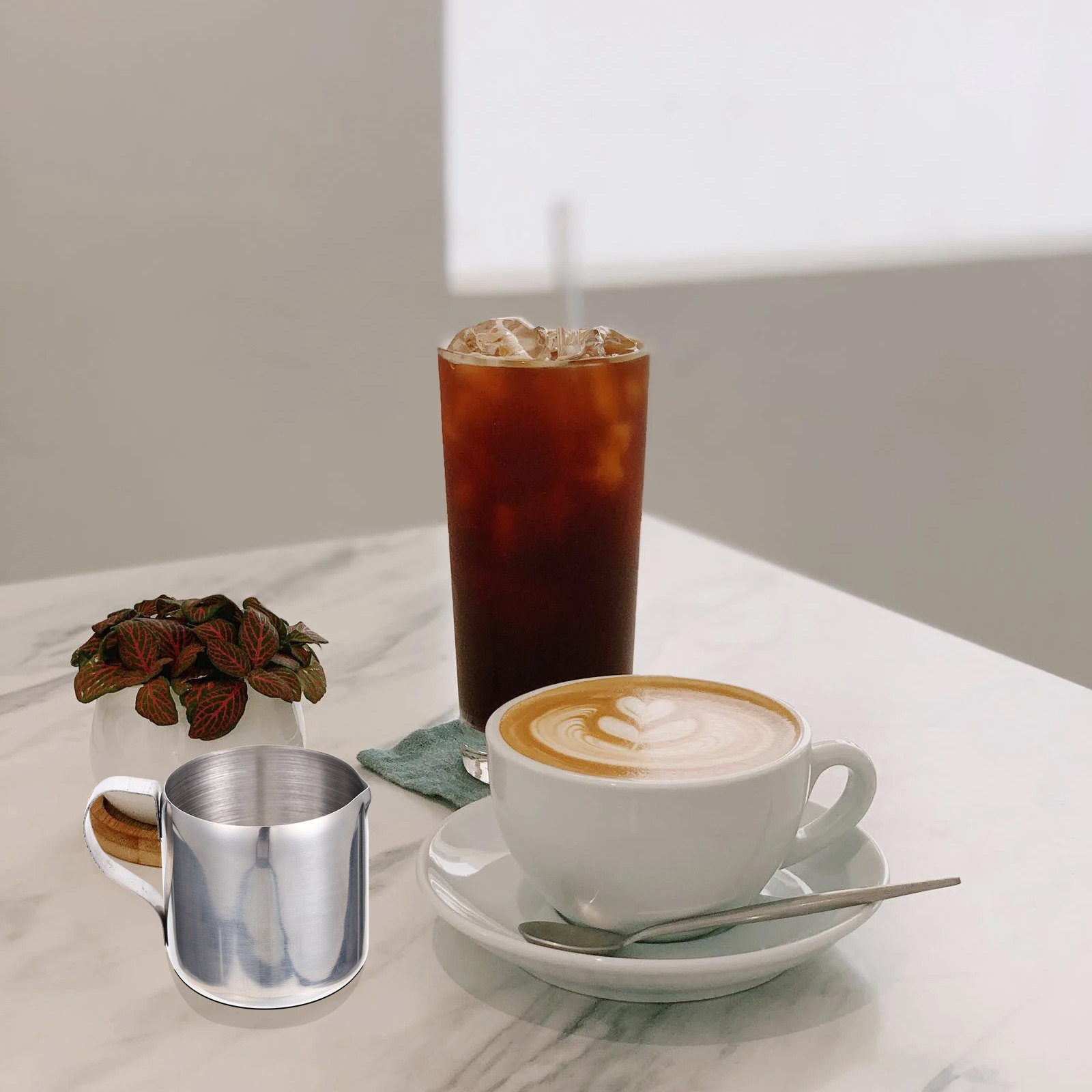 Grade Stainless Steel Milk Fro - Pour Spout Pitcher のレビューと価格