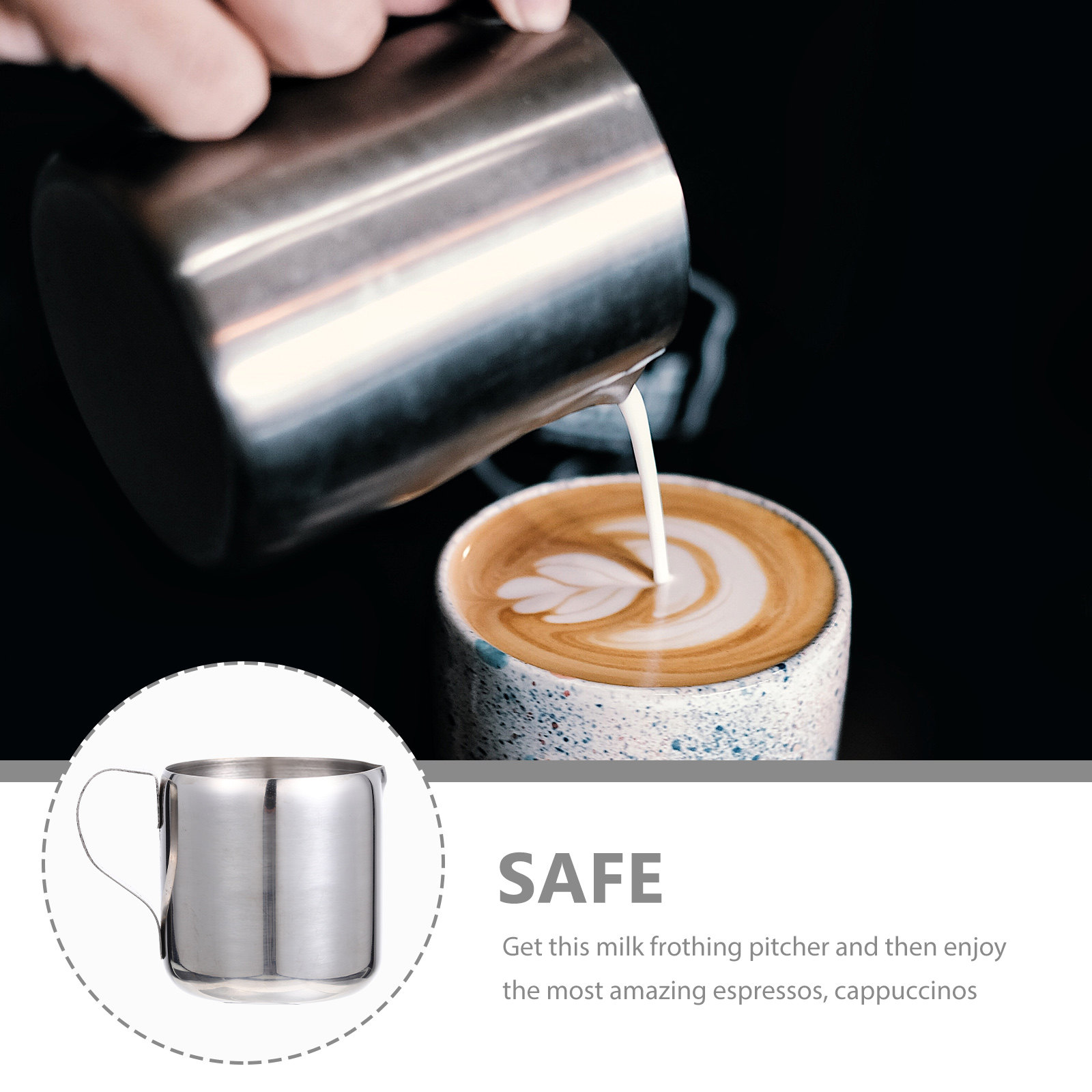 Grade Stainless Steel Milk Fro - Pour Spout Pitcher のレビューと価格