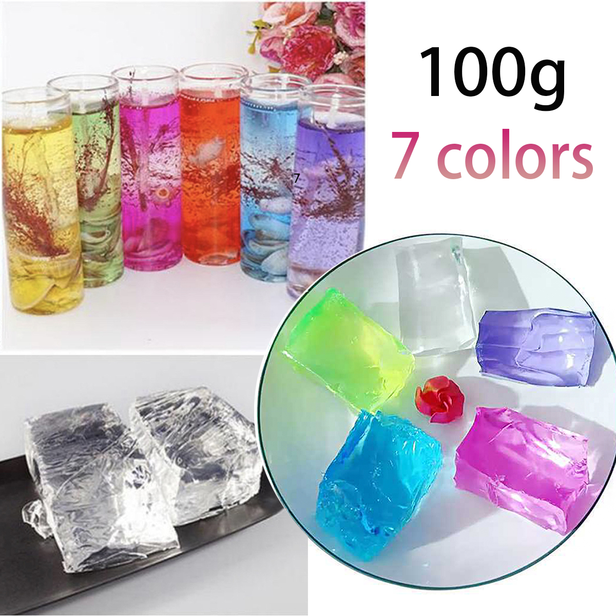 100G 7Colors Jelly Wax DIY Han - Candle Supplies Bulk のレビューと価格