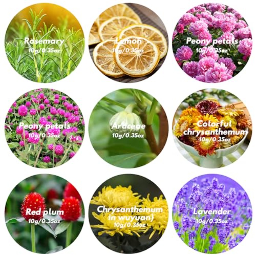 9 Bags Dried Flowers Candle an - Candle Supplies Bulk のレビューと価格