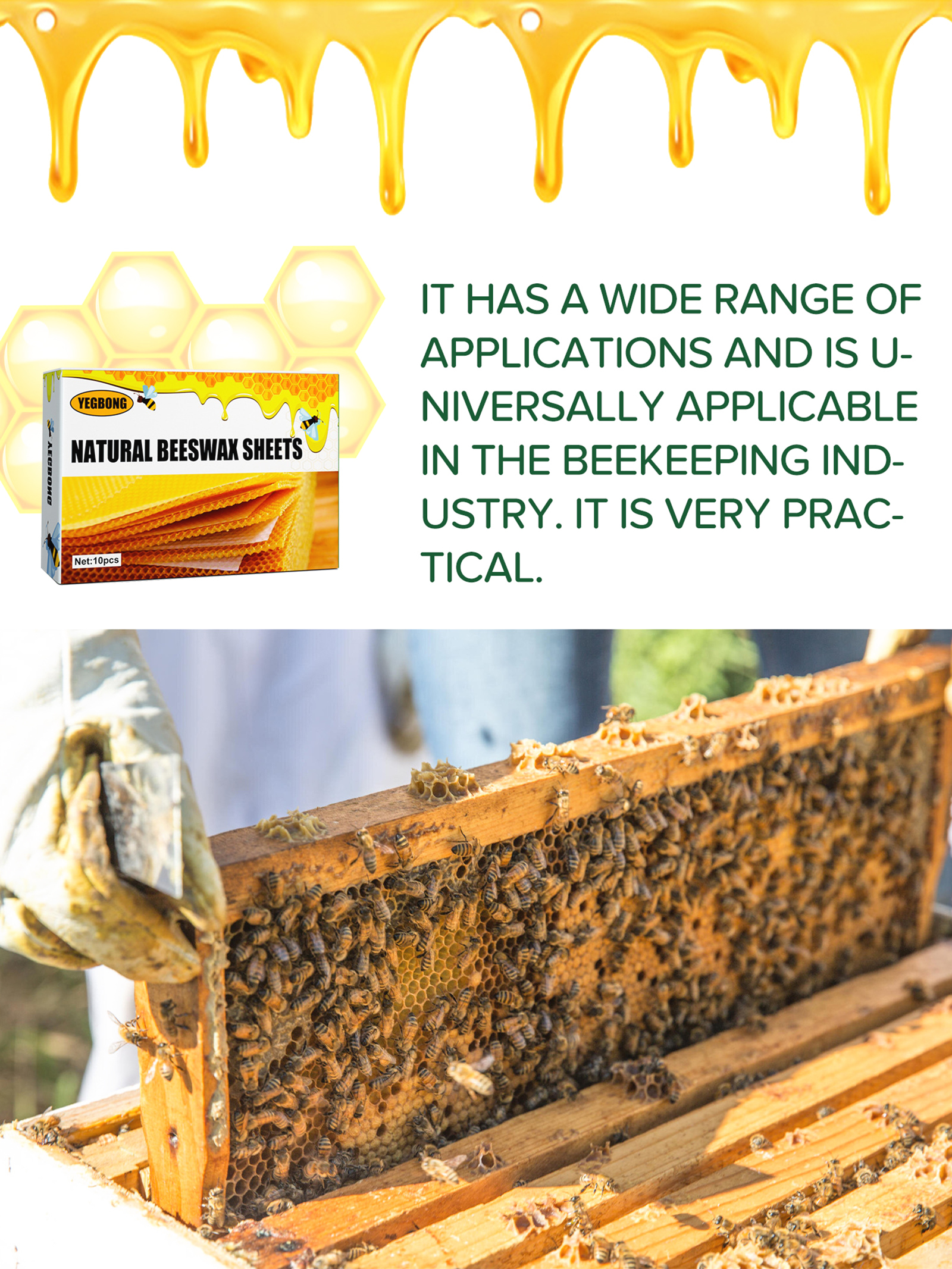 10Pcs Natural Honeycomb Bee Wa - Candle Making Supplies Kit のレビューと価格