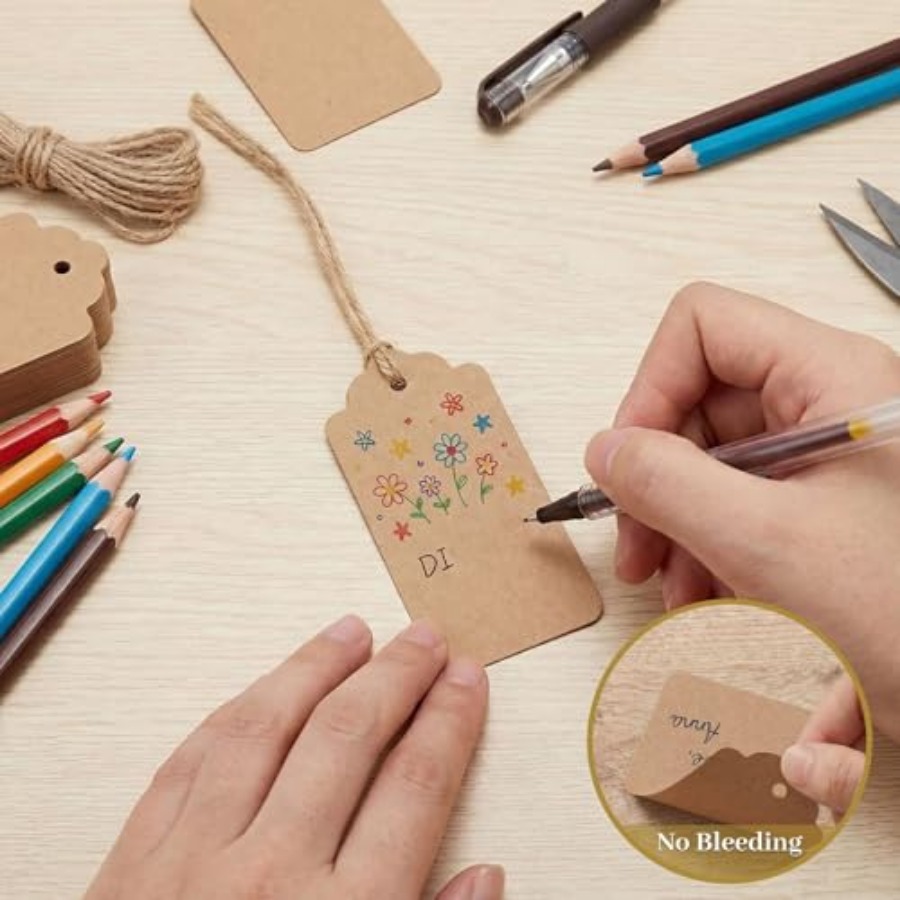 100pcs Gift Tags with String A - Kraft Hang Tag のレビューと価格