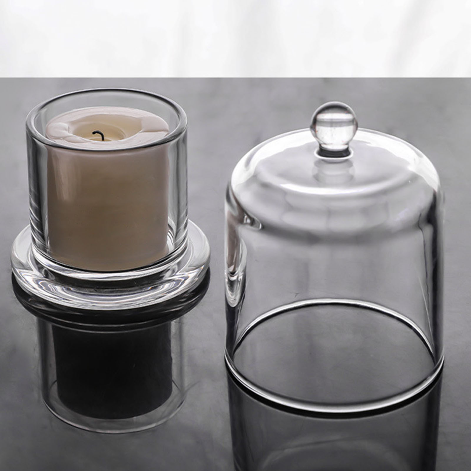 Glass Candle Holder Dome Cake  - Candle Zero のレビューと価格