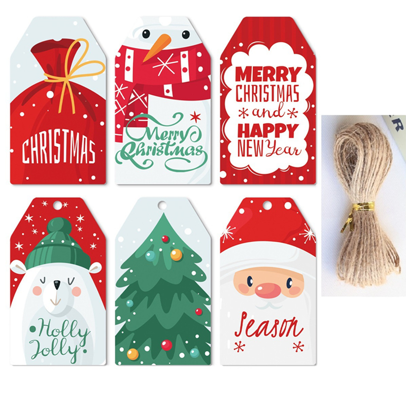 50pcs Christmas Paper Gift Tag - Kraft Hang Tag のレビューと価格