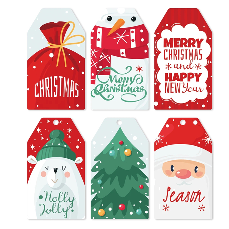 50pcs Christmas Paper Gift Tag - Kraft Hang Tag のレビューと価格