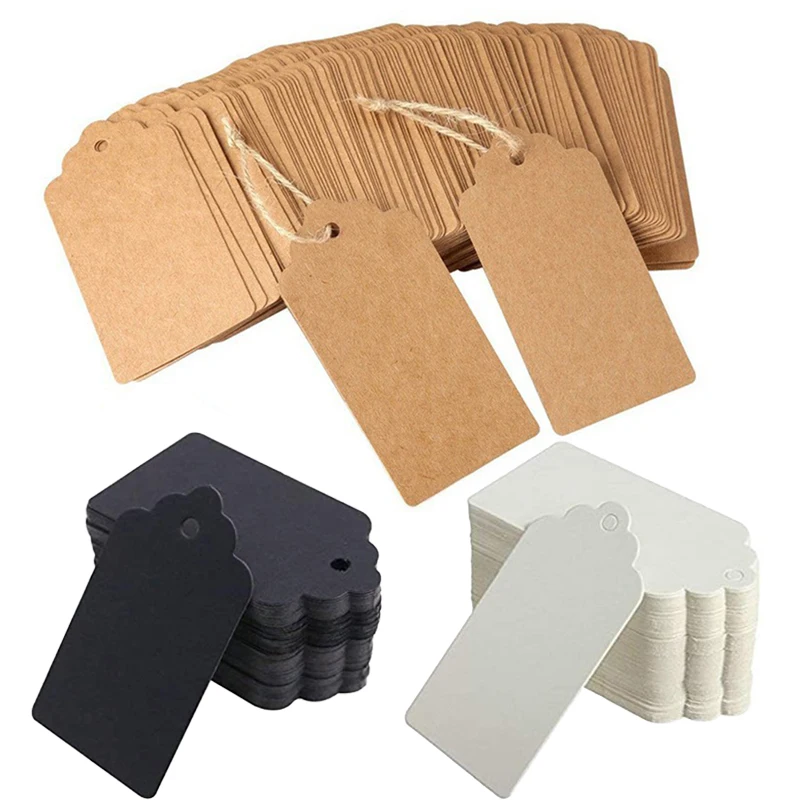 100Pcs Multi-sizes Kraft Paper - Kraft Hang Tag のレビューと価格