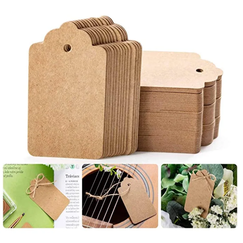 100Pcs Multi-sizes Kraft Paper - Kraft Hang Tag のレビューと価格
