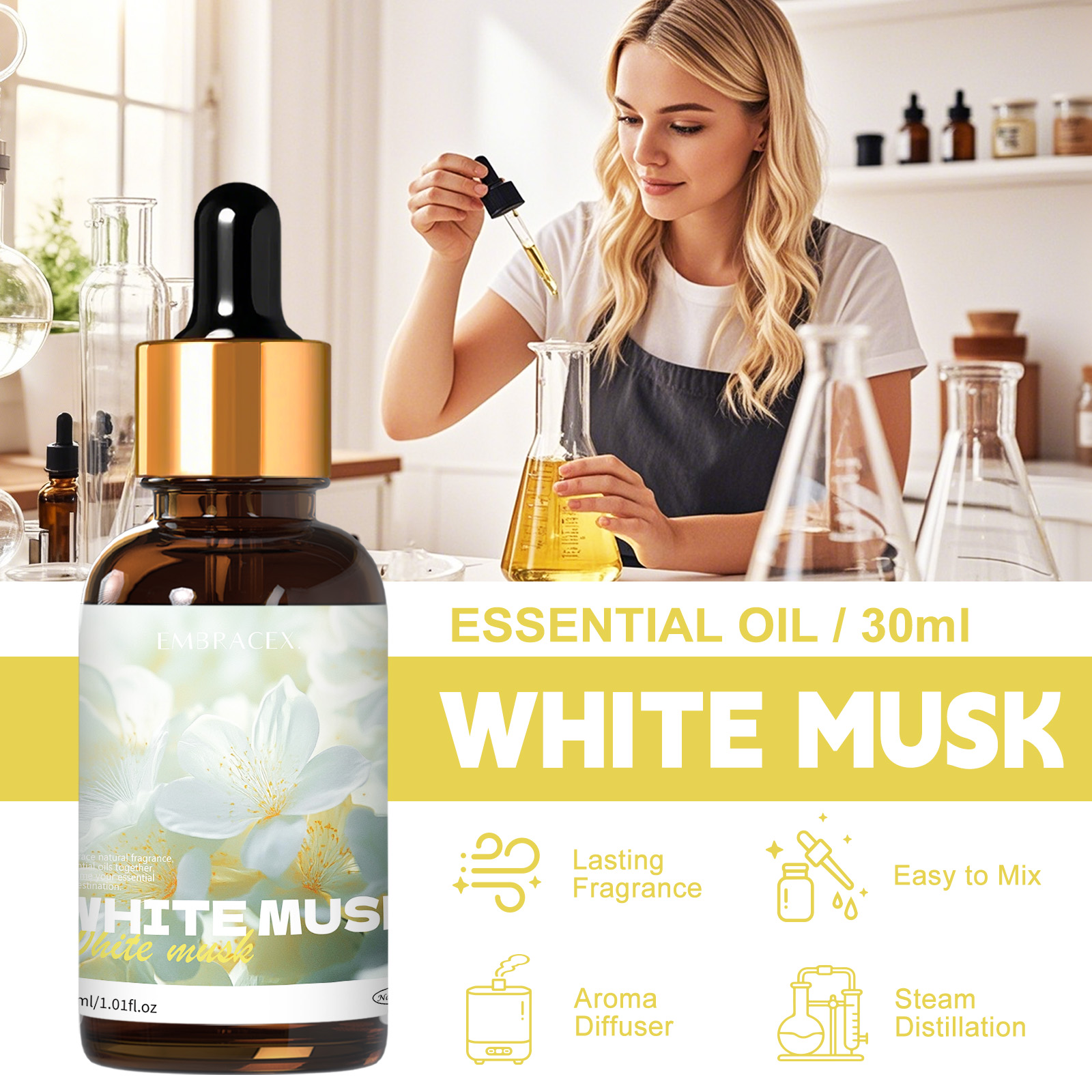 30ml White Musk Essential Oil  - Candle Supplies Essential Oils のレビューと価格